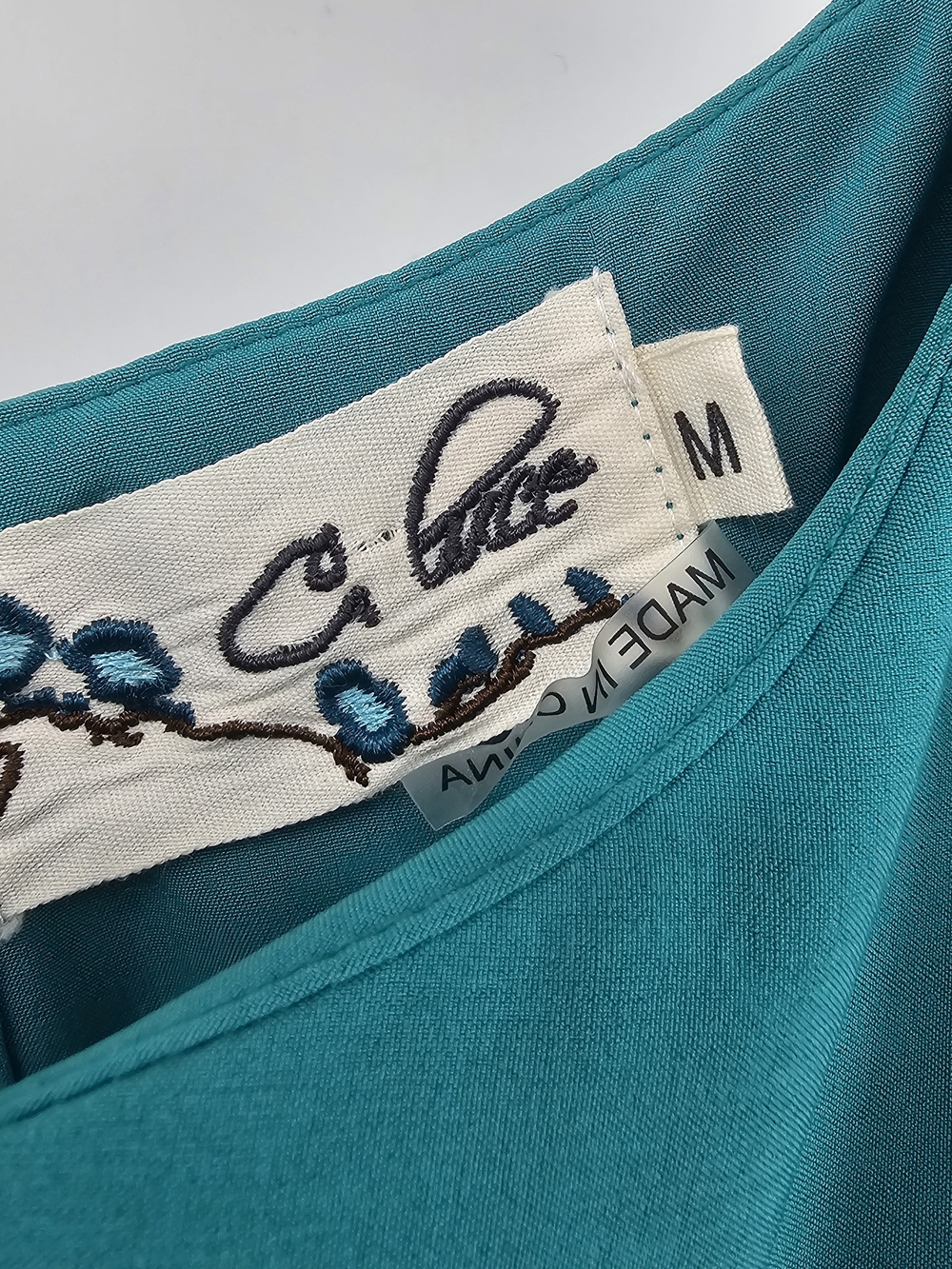 C. Luce Teal Cold Shoulder Pleated Sheath Mini Dress Keyhole Back Size M - Picture 2 of 7